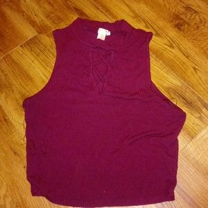 Maroon crop top